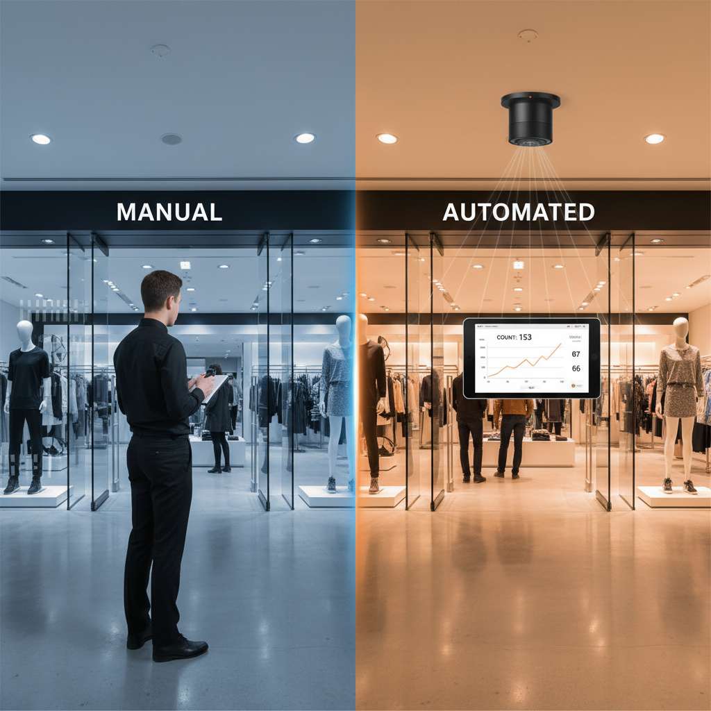 Auto Human Counter Manual vs. Automated People Counting: Retailer's Guide | TraxSales Blog